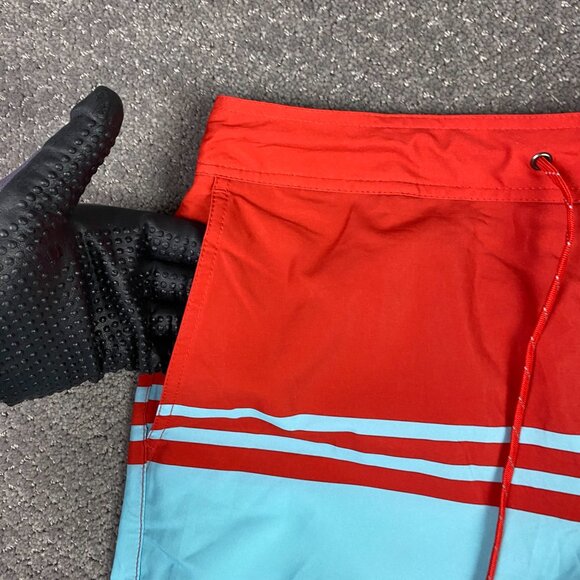 Fair Harbor The Ozone Board Shorts Men's Large Swim Trunks Red Blue - Picture 3 of 14